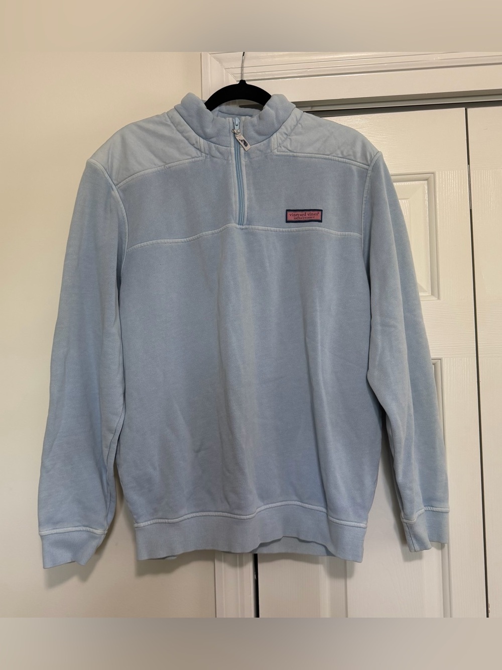 Vineyard Vines Soft Blue Wash 1/4 Zip Long Sleeve Size Medium